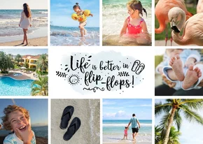 Vakantiekaart hippe fotocollage met 10 foto's