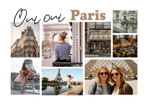 Vakantiekaart oui oui paris fotocollage stedentrip