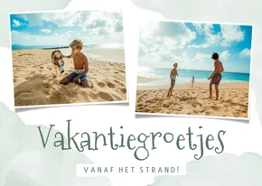 Vakantiekaart vakantiegroetjes met waterverf en foto's