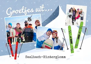 Vakantiekaart wintersport ski vakantie sneeuw bergen