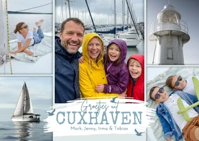 Vakantiekaart zeil- en strandvakantie Noordzee