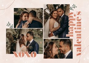 Valentijnskaart roze met fotocollage