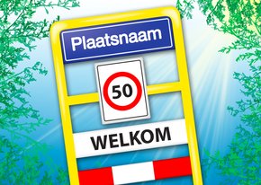 Verhuiskaart met plaatsnaambord