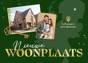 Verhuiskaart nieuwe woonplaats nederland foto sleutel kaart