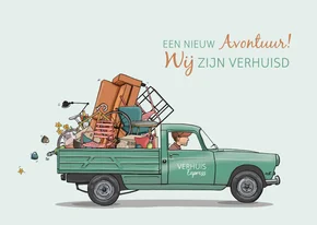 Verhuiskaart pick-up groen