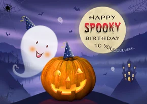 Verjaardag Spooky Halloween pompoen