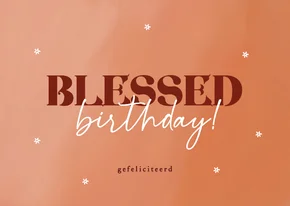 Verjaardagskaart christelijk blessed birthday bloemetjes
