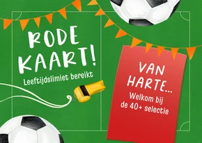 Verjaardagskaart met rode kaart en vlaggetjes