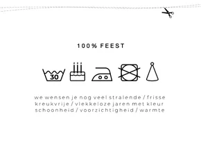 Verjaardagskaart met waslabel 