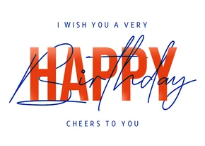 Verjaardagskaart typografisch happy birthday stijlvol