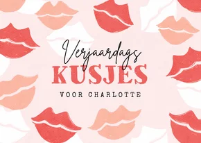 Verjaardagskaart verjaardag kusjes liefde gefeliciteerd