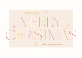 Vrolijk typografisch kerstkaartje met gekleurde letters