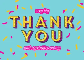 Vrolijke Thank you kaart - with sprinkles on top