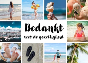 Wenskaart collage liggend met 10 foto's en groet