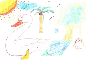 Wenskaart Duchenne Parent Project zwaan