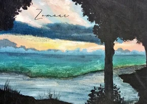 Wenskaart met een donker landschap