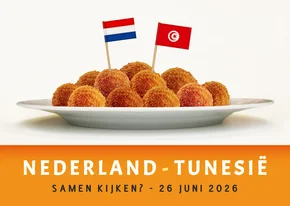 Wk uitnodiging kaart met bitterballen - Nederland Tunesië