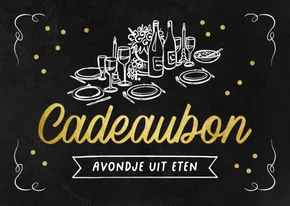 Zakelijke cadeaubon diner etentje goud doodle algemeen
