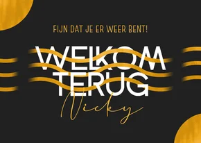 Zakelijke kaart welkom terug collega grafisch modern