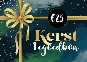Zakelijke kerst tegoedbon strik goud verf blauw confetti