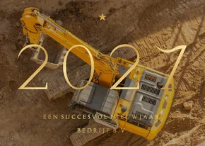 Zakelijke kerstkaart 2027 transparante foto met goudfolie