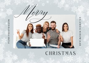 Zakelijke kerstkaart foto merry christmas sneeuw