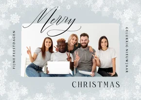 Zakelijke kerstkaart foto merry christmas sneeuw