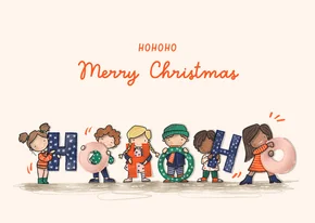 Zakelijke Kerstkaart onderwijs HoHoHo