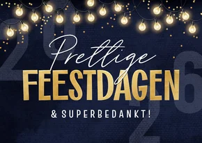 Zakelijke kerstkaart prettige feestdagen confetti bedankt