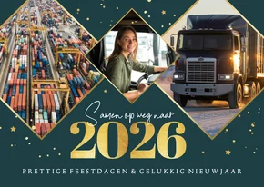 Zakelijke kerstkaart transport 2026 fijne feestdagen