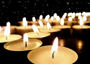 Zakelijke kerstkaart veel kaarsjes