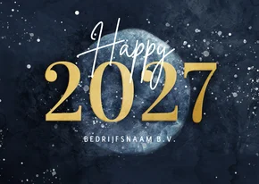 Zakelijke nieuwjaarskaart gouden 2027 met wereldbol