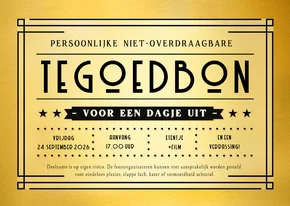 Zakelijke tegoedbon in V.I.P. ticket stijl