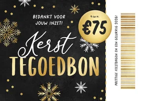 Zakelijke tegoedbon kerst nieuwjaar sneeuw goud