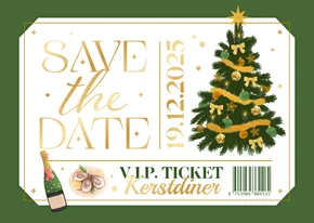 Zakelijke uitnodigingskaart vip ticket kerstdiner kerstboom