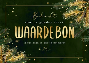 Zakelijke waardebon kerstsfeer
