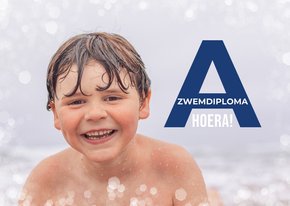 Zwemdiploma felicitatiekaart met eigen foto