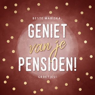 Stijlvolle Felicitatiekaart Pensioen Roze En Kaartje2go