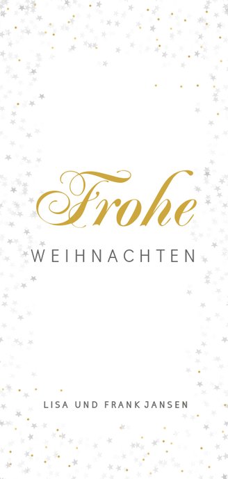 Christliche Weihnachtskarte Sternrahmen mit Foto Rückseite