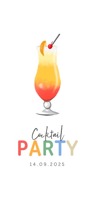 Cocktail kaart menu zomer vrolijk illustraties Achterkant