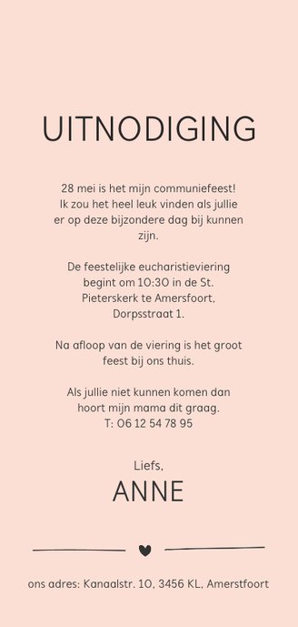 Communie big girl Achterkant