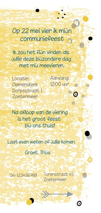 Communiekaart voor jongen 3