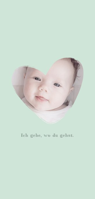 Dankeskarte zur Geburt Giraffe grün Foto innen 2