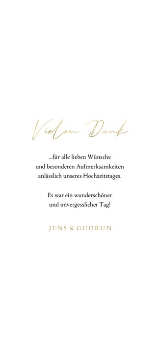 Danksagungskarte Hochzeitstag 2 Fotos Rückseite
