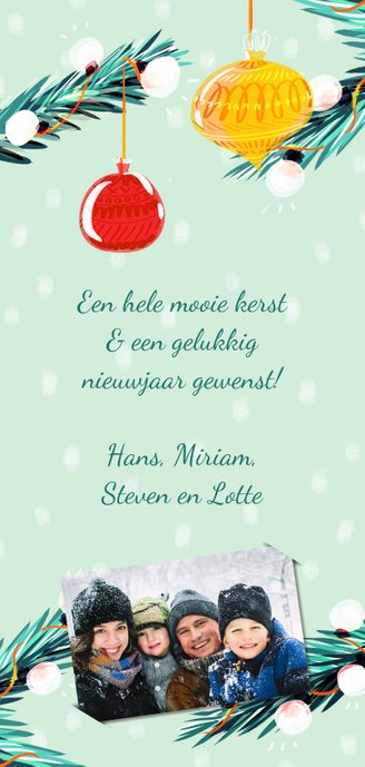 Dennentakken Kerstkaart Achterkant