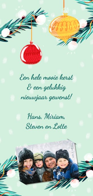 Dennentakken Kerstkaart Achterkant