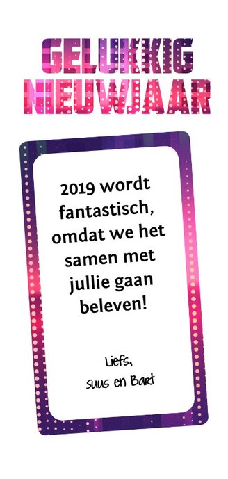Een heel nieuw jaar voor je! Achterkant