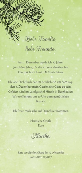 Einladung Zum Geburtstag Winterlicher Nadelbaum Kaartje2go