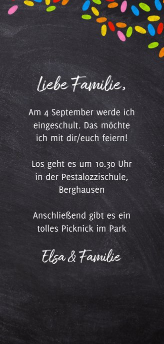 Einladung zur Einschulung Foto & Schultüte Eishörnchen 3