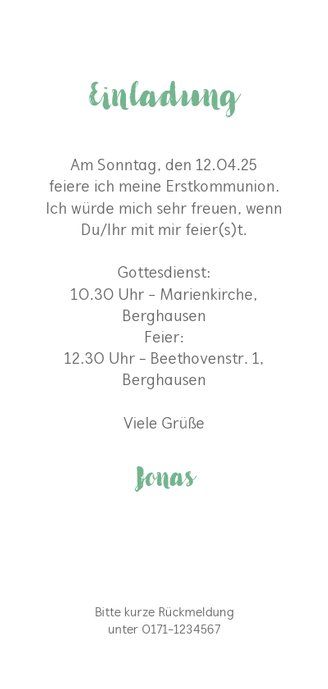 Einladung zur Kommunion Foto, Sterne und Wasserfarbe 3